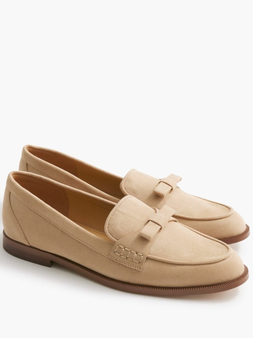 J.CREW | Sueded Bow Loafers | Light Khaki | Size 7.5